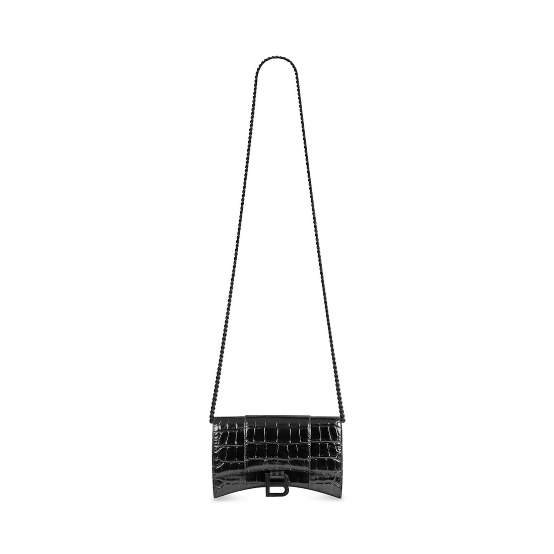 Women's Hourglass Wallet On Chain in Black - 1