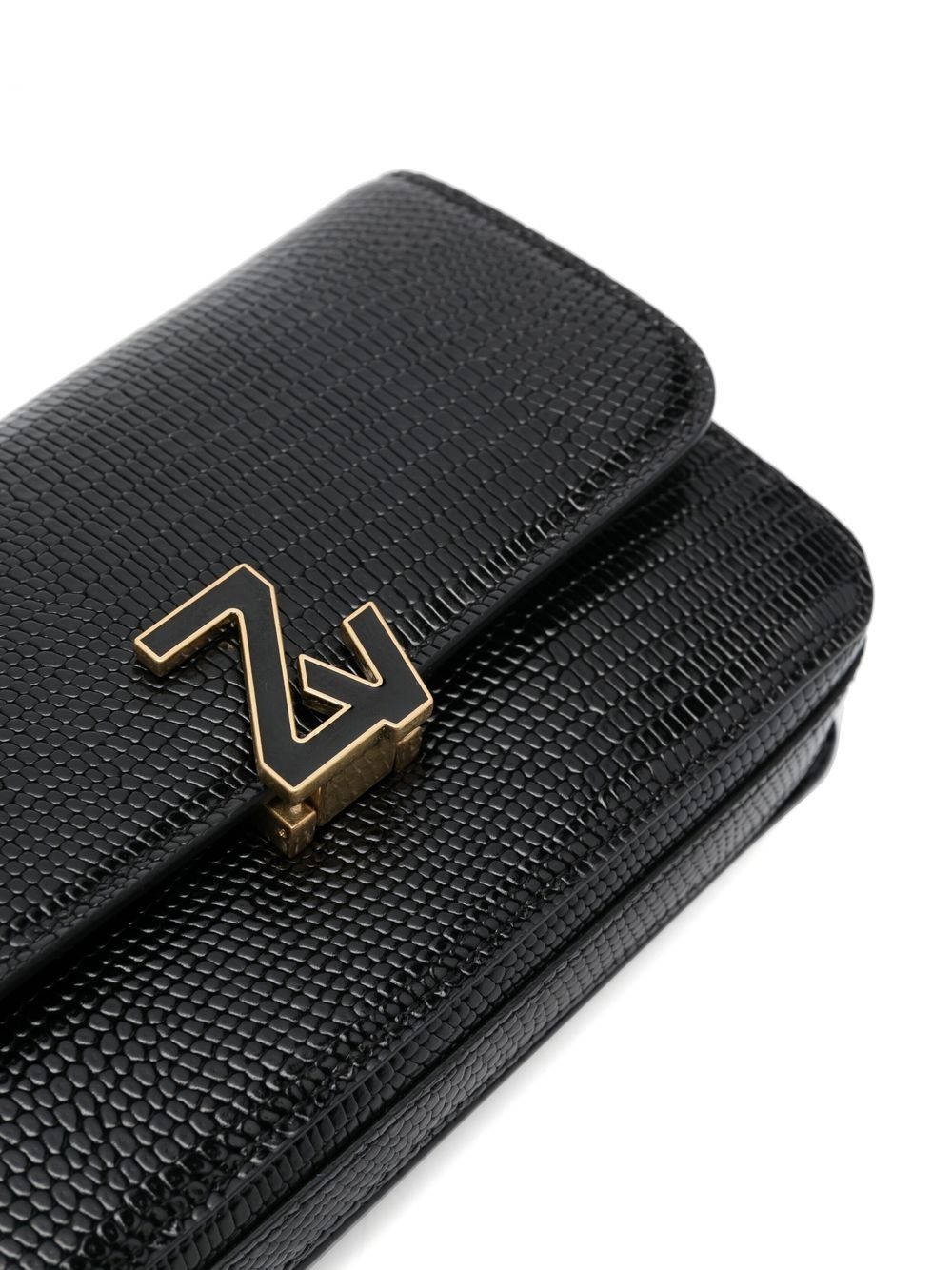 logo-plaque leather shoulder bag - 4