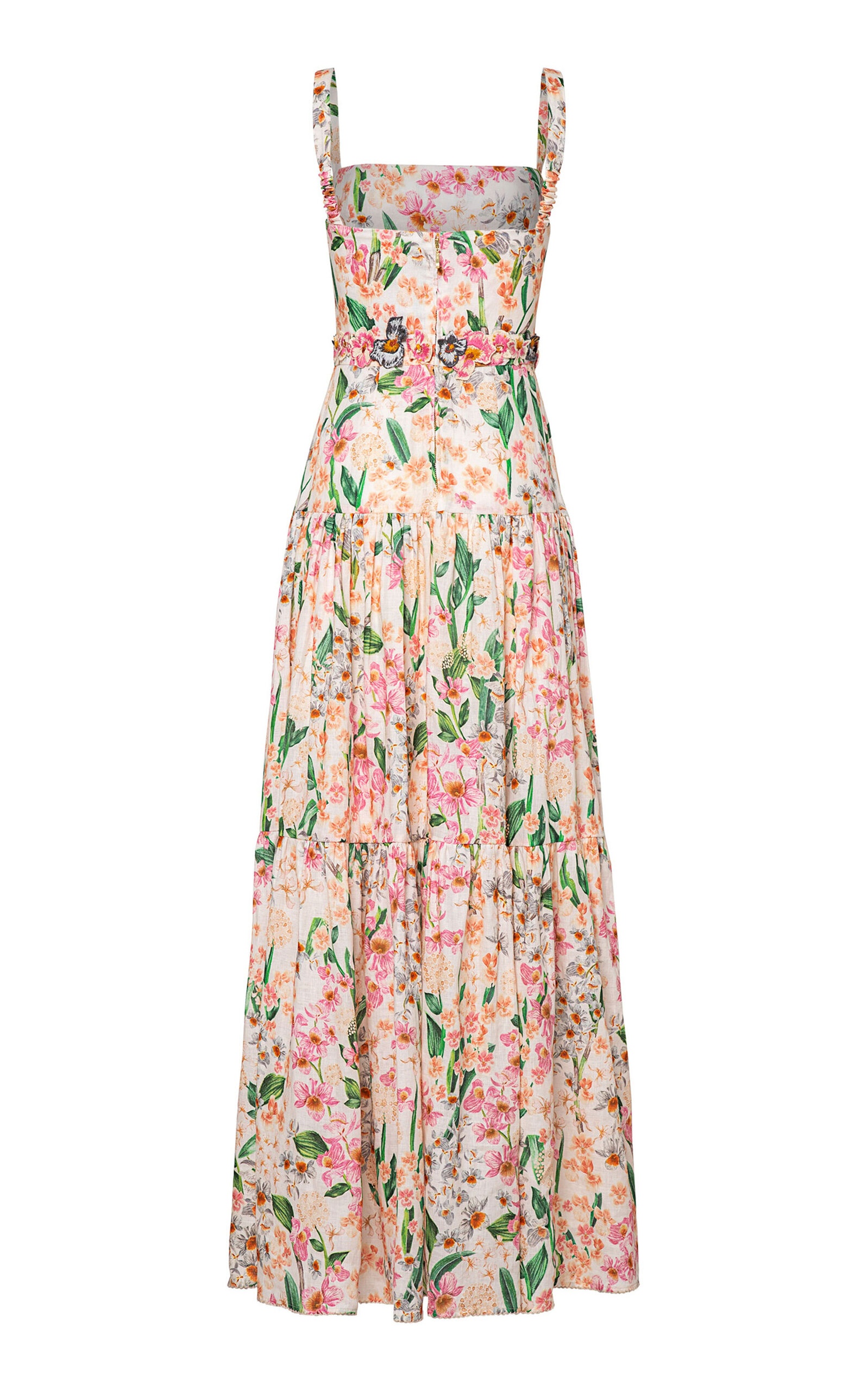 Lima Jardinera Embroidered Linen Maxi Dress light pink - 5