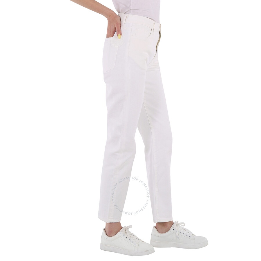 Moncler Ladies White Straight-Leg Trousers - 4
