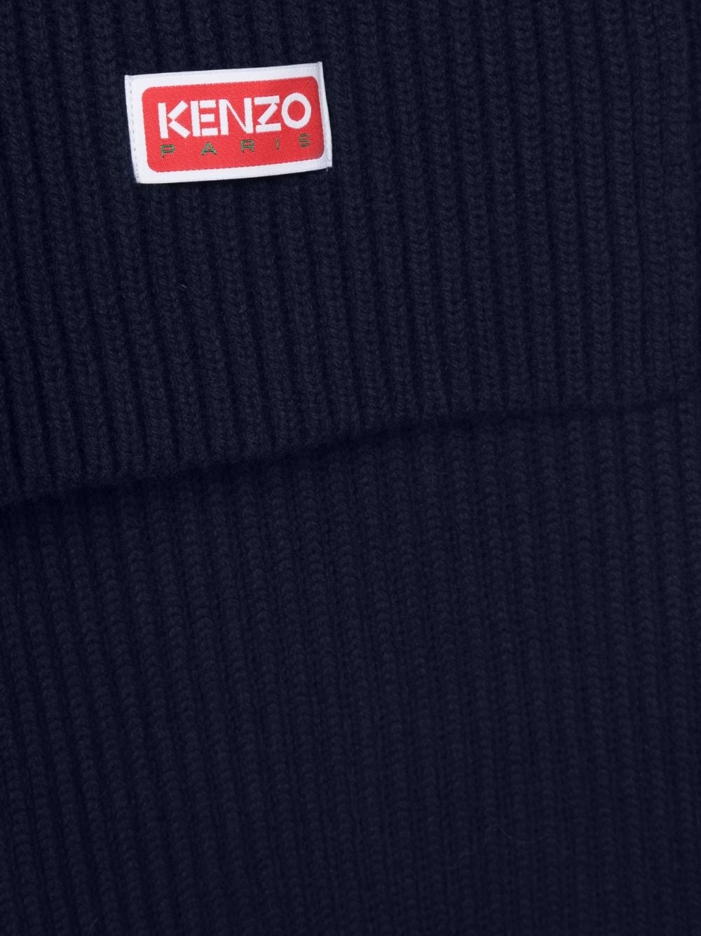 logo-patch ribbed-knit scarf - 3
