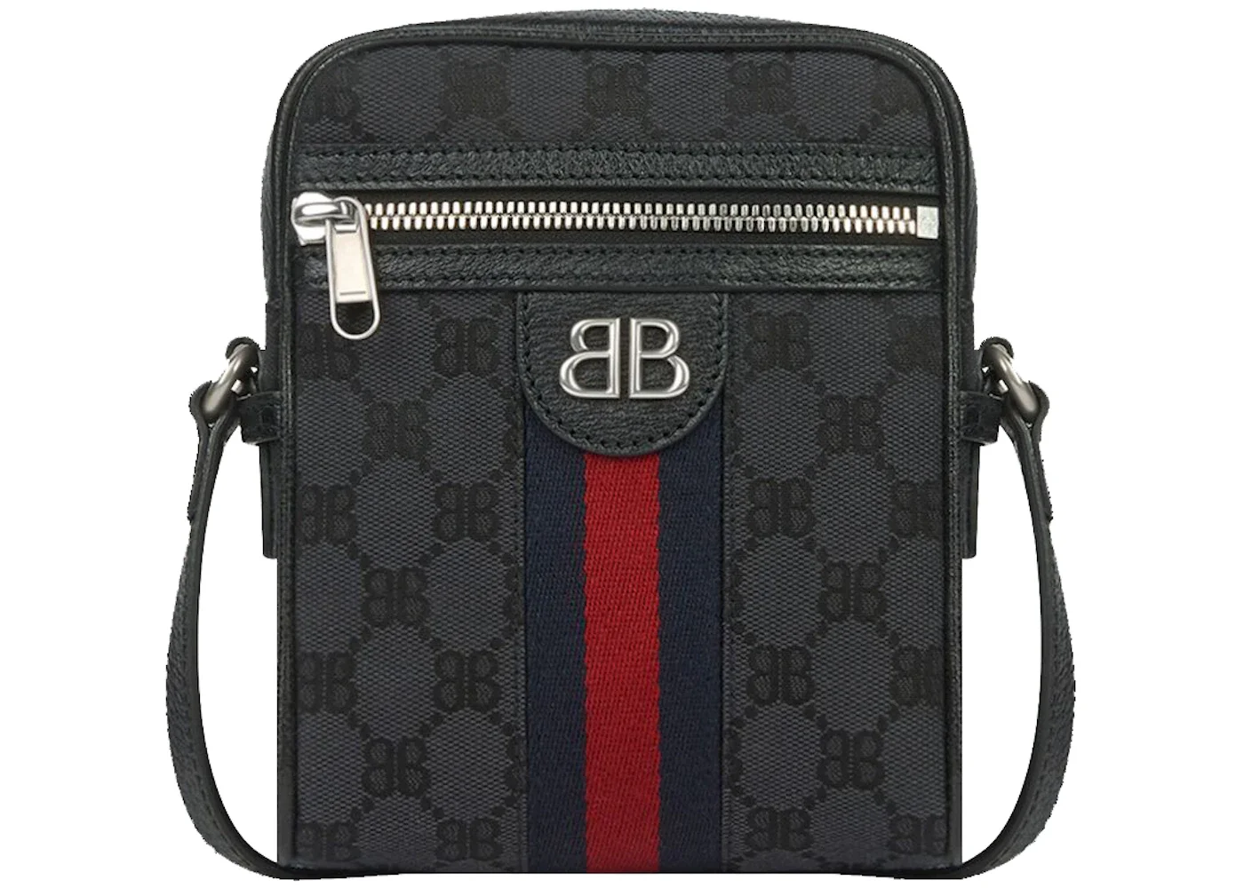 Gucci x Balenciaga The Hacker Project Shoulder Zip Bag Black - 1