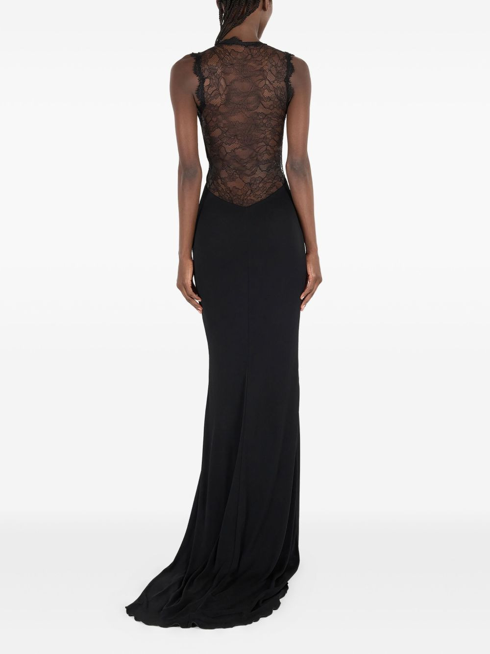lace-insert gown - 4