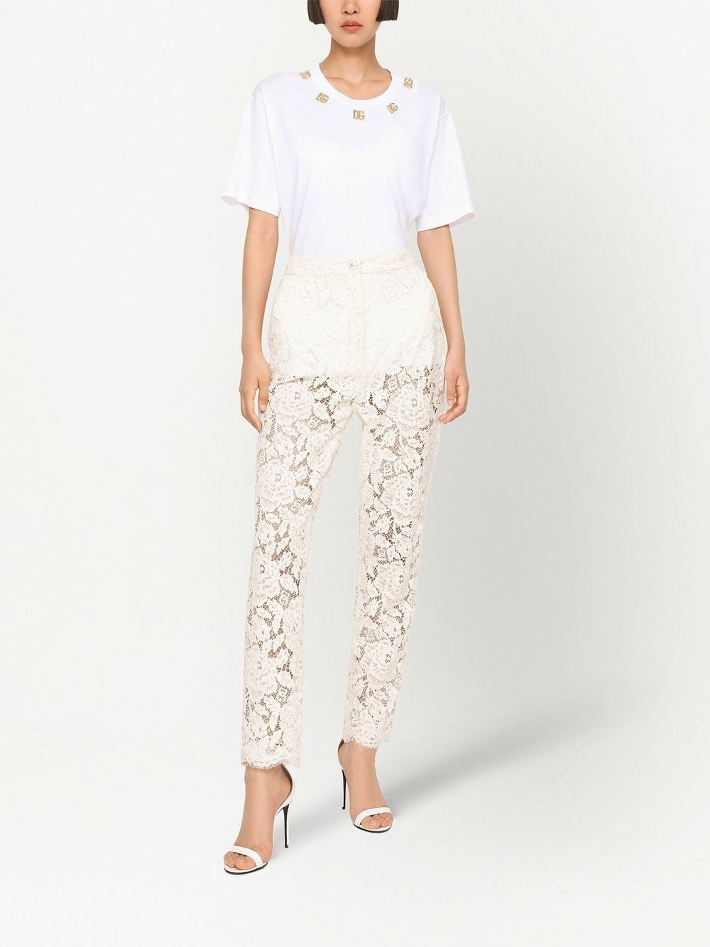 floral-lace trousers - 3