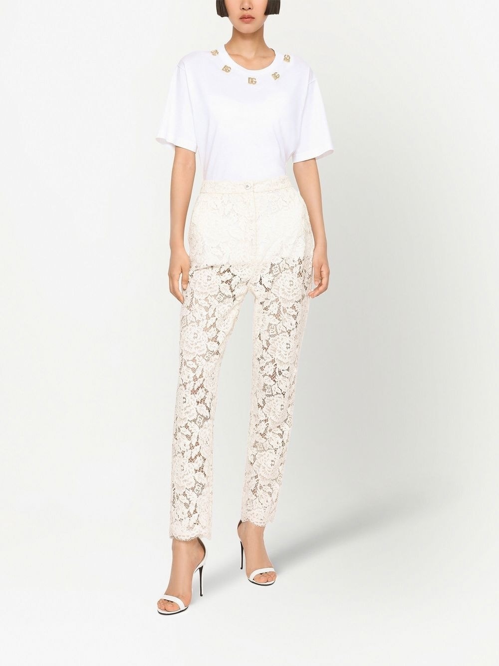 floral-lace trousers - 3