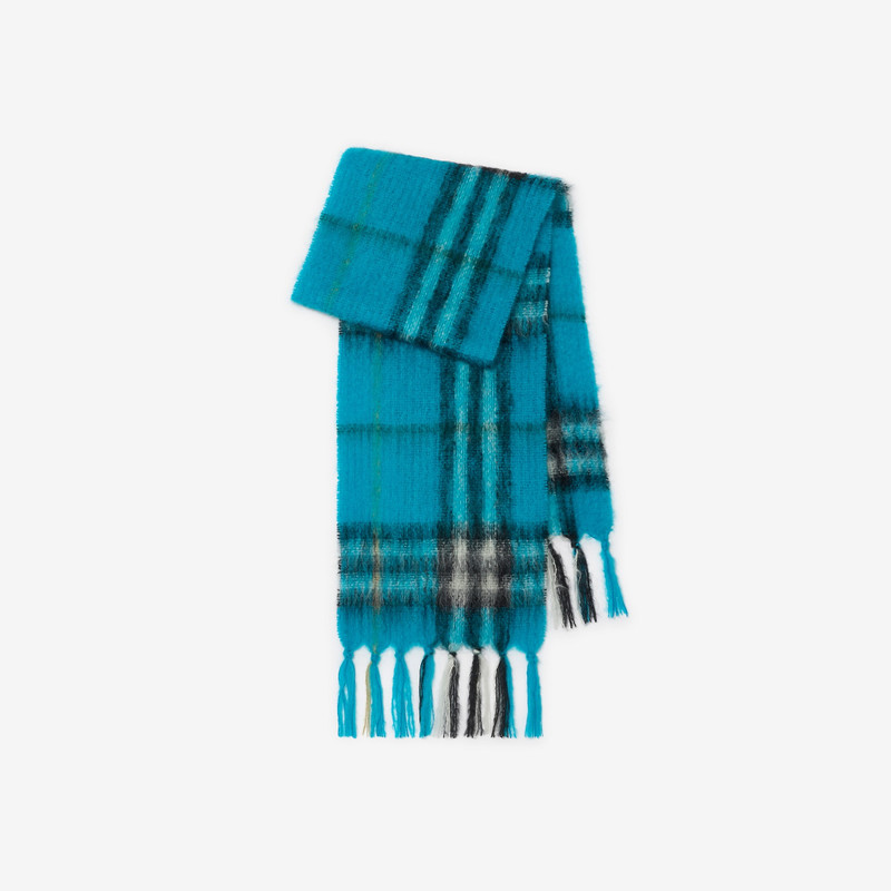 Check Mohair Wool Scarf 1