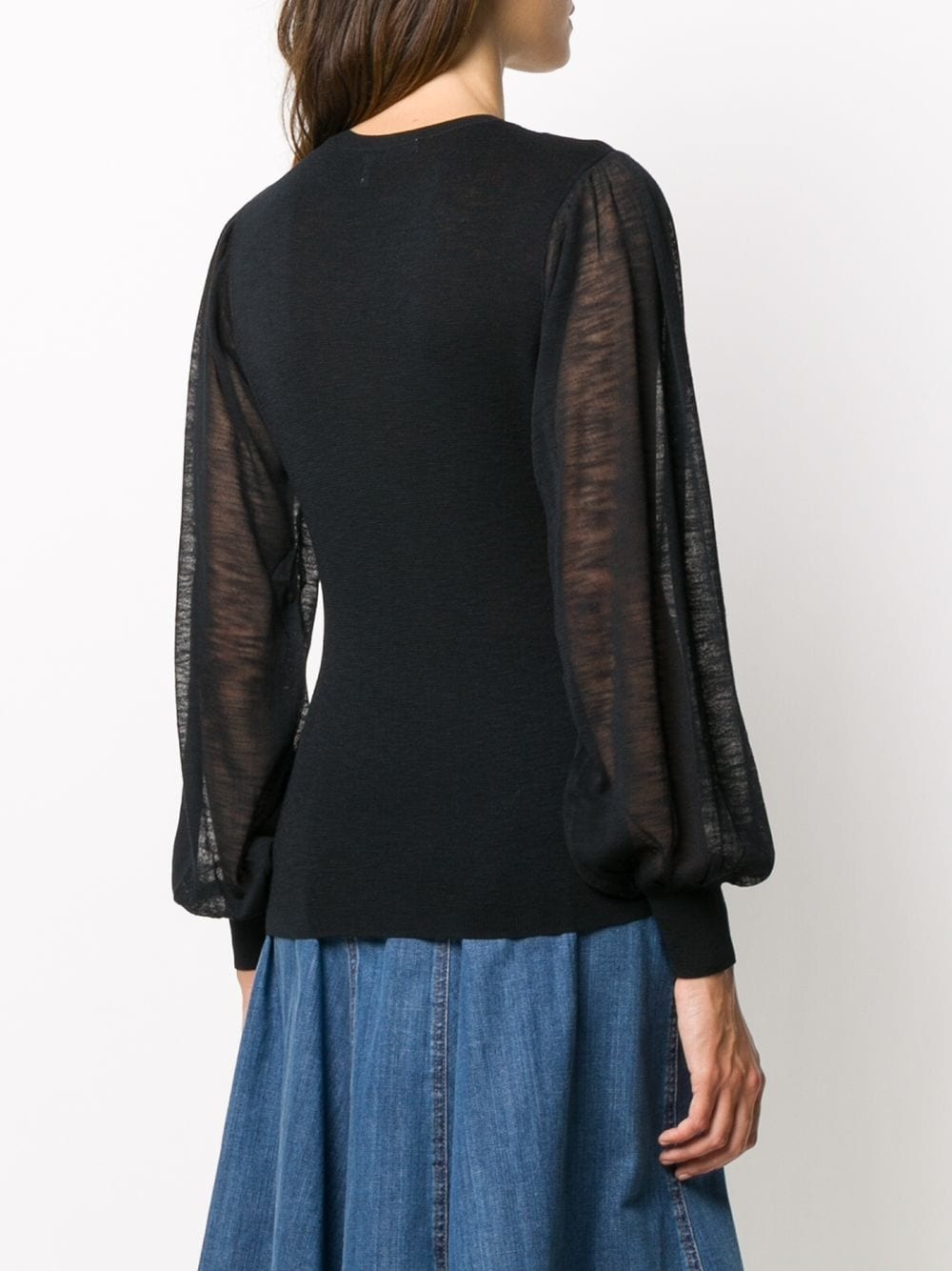 sheer-panel jumper - 4