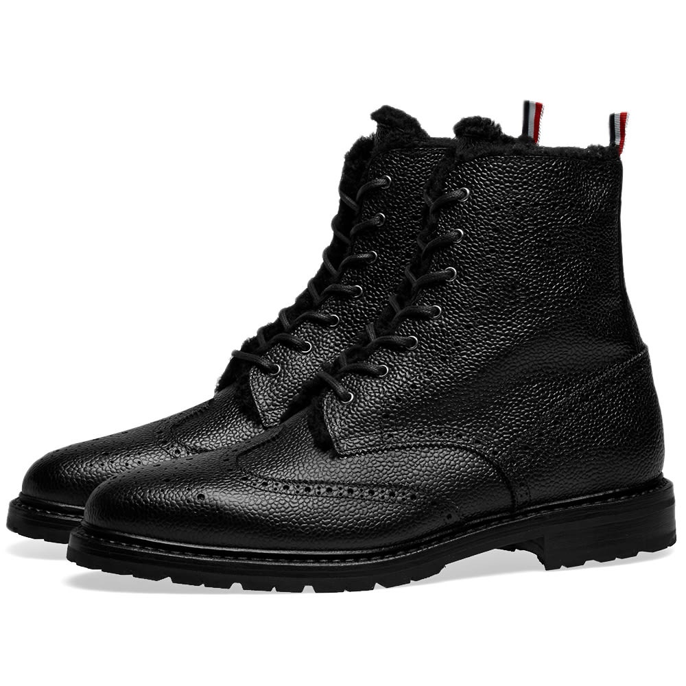 Thom Browne Shearling Lined Classic Wingtip Boot - 1