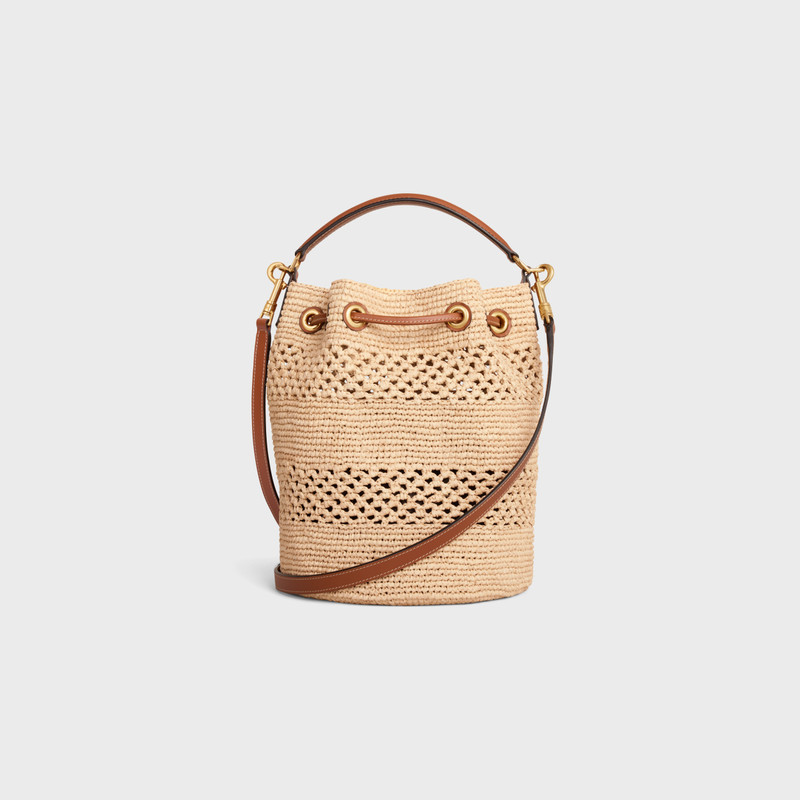 CLARA CELINE CLASSIC PANIER in RAFFIA AND CALFSKIN 3
