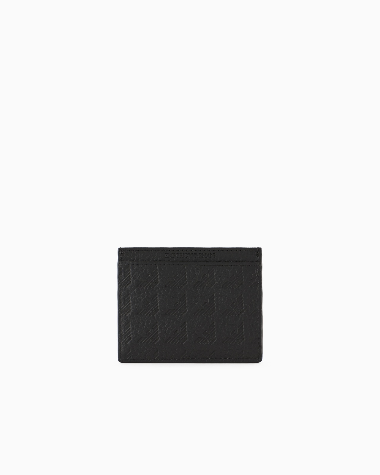 LEATHER CARD HOLDER WITH ALL-OVER EMBOSSED EAGLE - 2