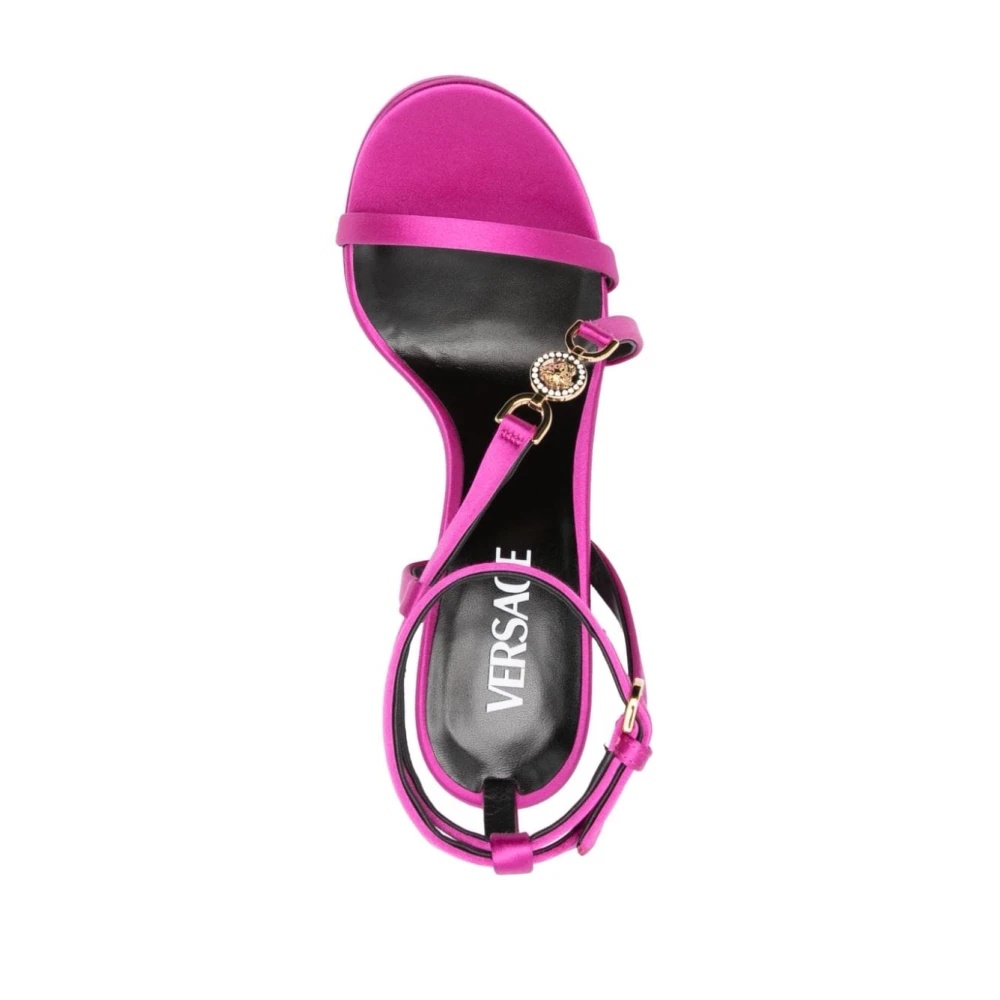 VERSACE FUCHSIA PINK MEDUSA SATIN SANDALS | miinto | REVERSIBLE