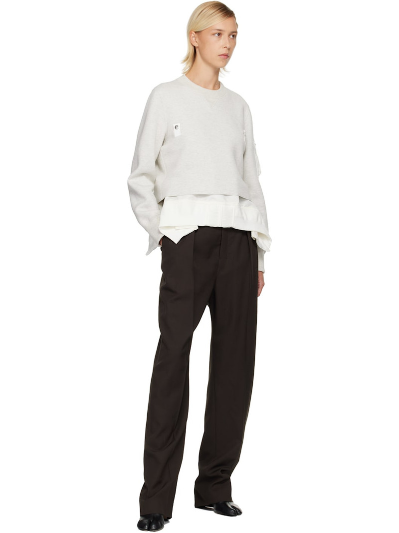 sacai Gray & White Sponge Sweat & Nylon Twill Sweatshirt outlook