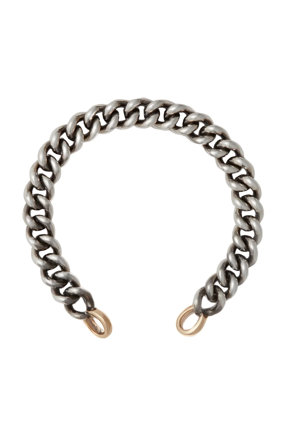MiniMega Curb Chain Bracelet - Silver Yellow Gold - 6.5in - 1
