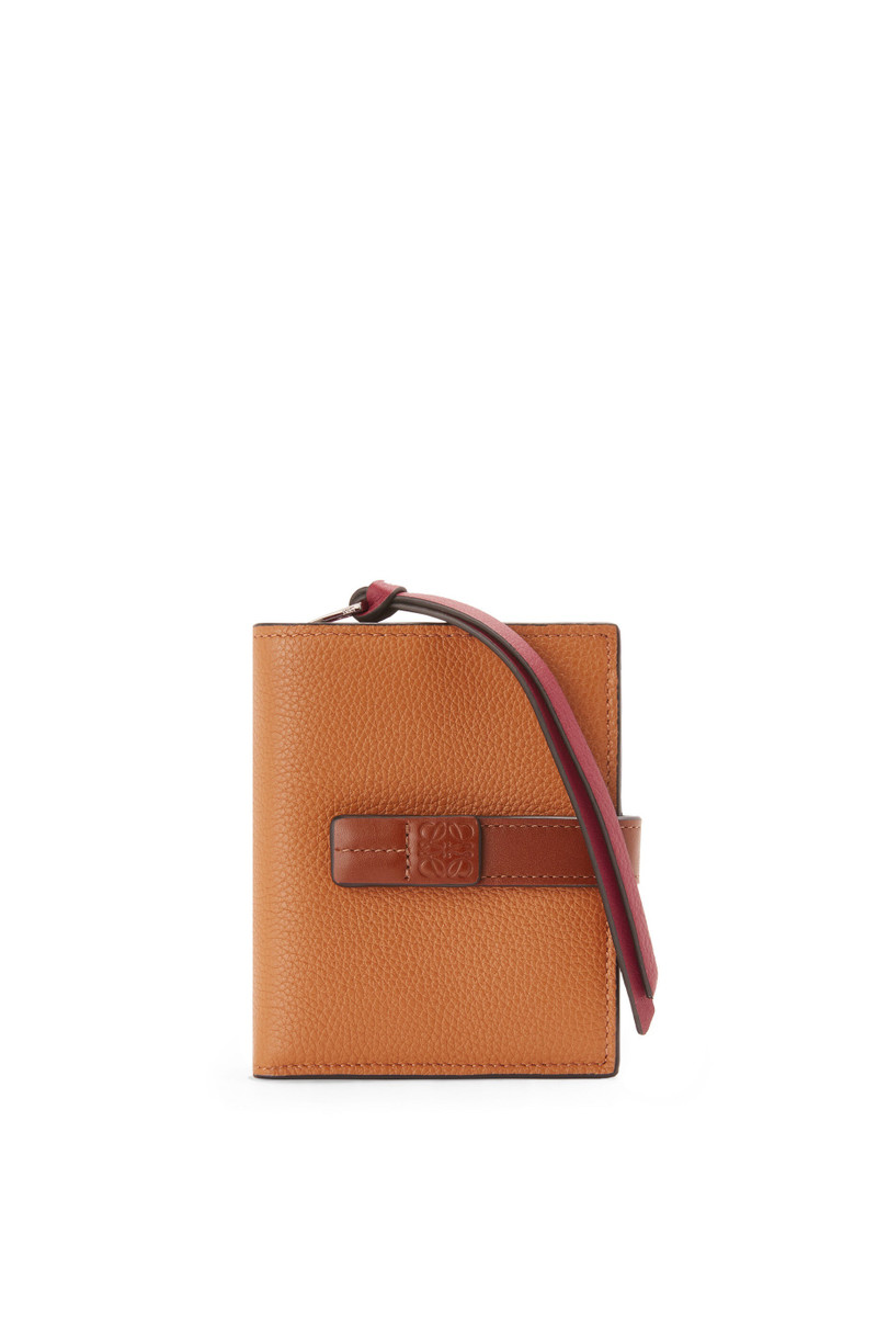 Compact zip wallet in soft grained calfskin 1