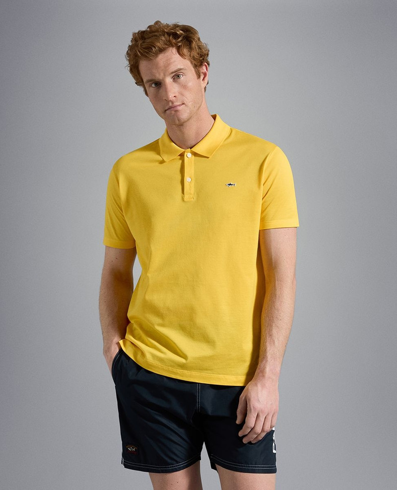 Paul & Shark Organic cotton piqué polo with Shark badge outlook