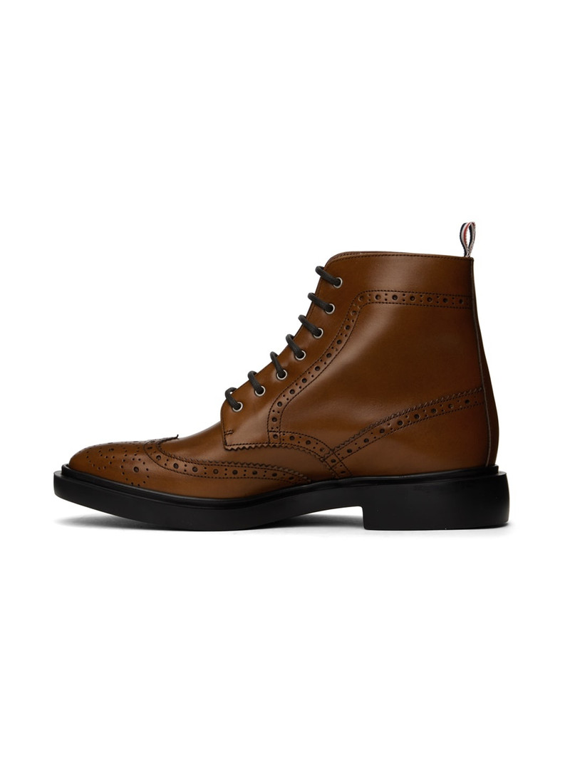 Brown Classic Wingtip Brogue Boots 3