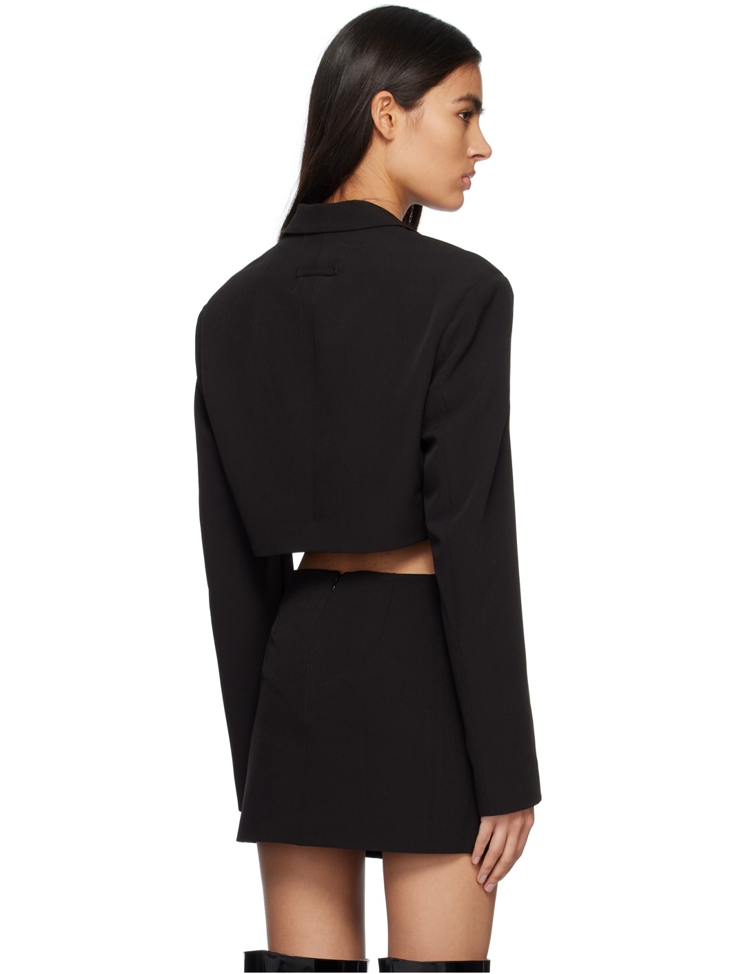 Black Cutout Blazer - 3