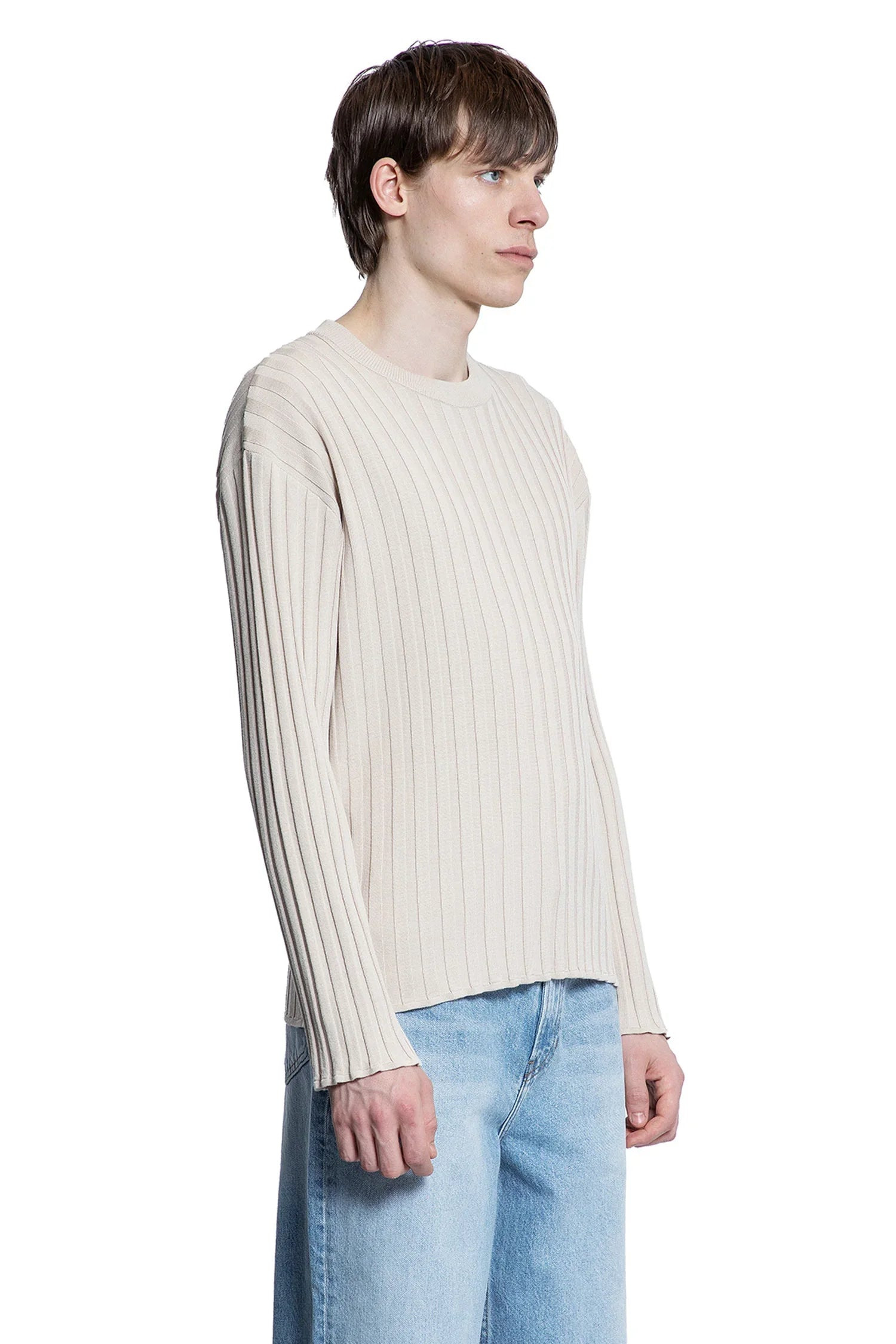 Rayon-Nylon-Ribbed-Knit-Sweater - 2
