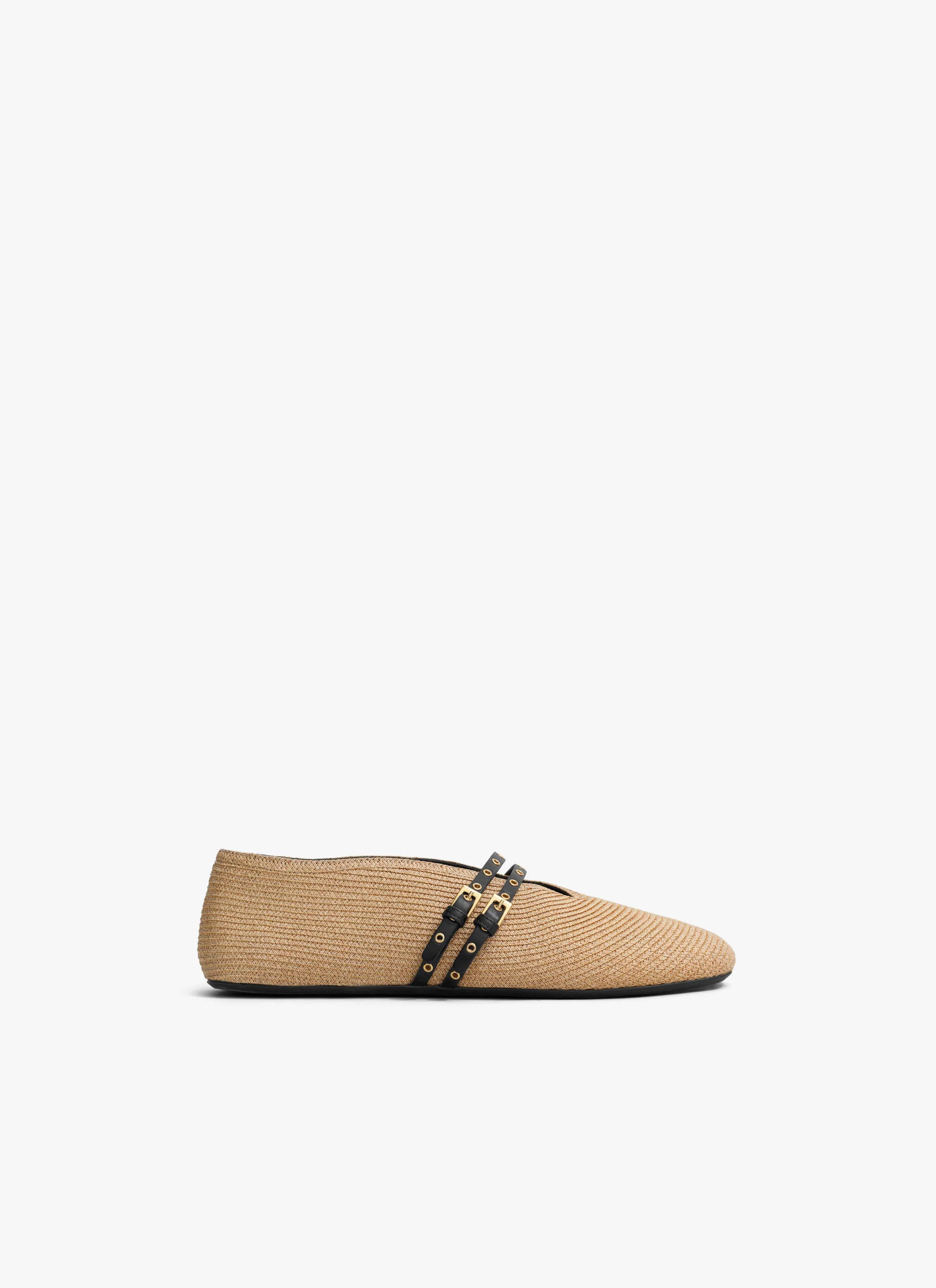 BALLET FLATS IN PAPER STRAW - 1