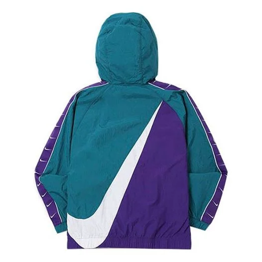 Nike AS Men's Nike Sportswear SWOOSH JKT Jacket WVN 'Geode Teal/White/Court Purple/White' CD0420-381 - 1