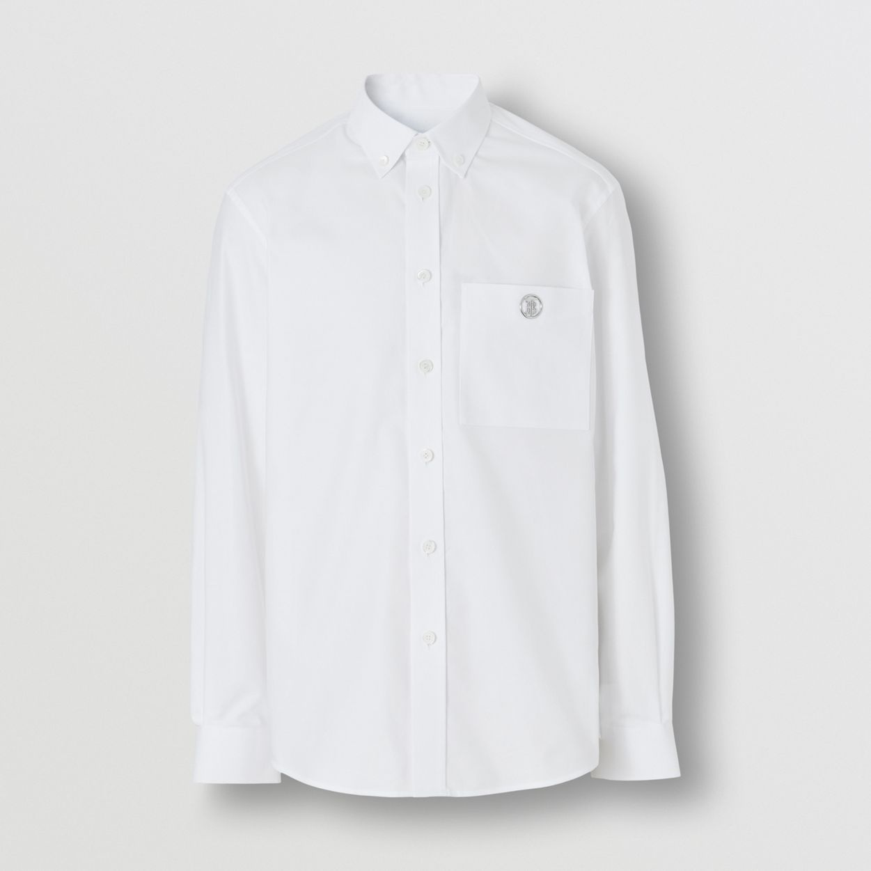 Monogram Motif Appliqué Cotton Oxford Shirt - 1