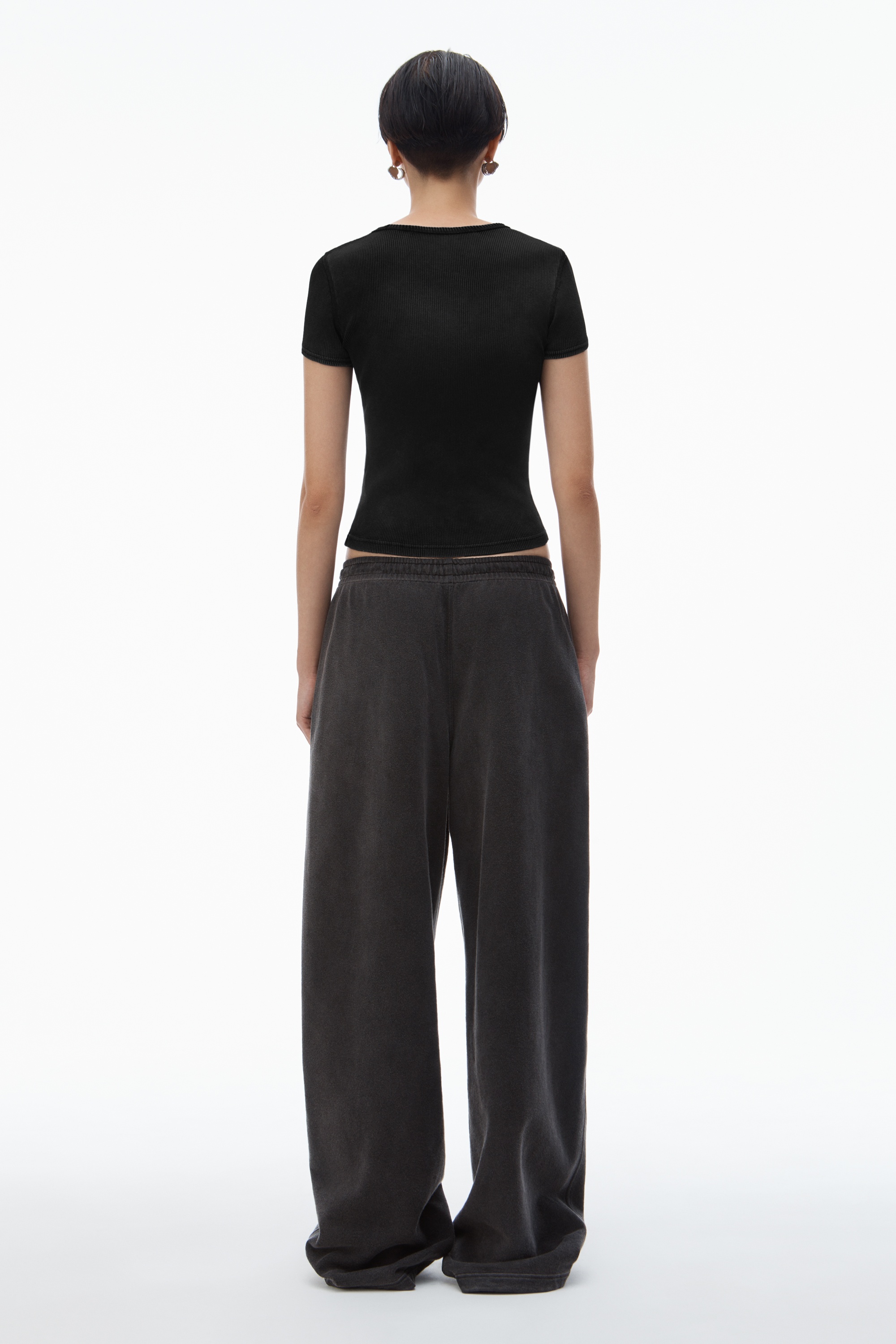 Crystal Hotfix Tee in Ribbed Jersey - 4