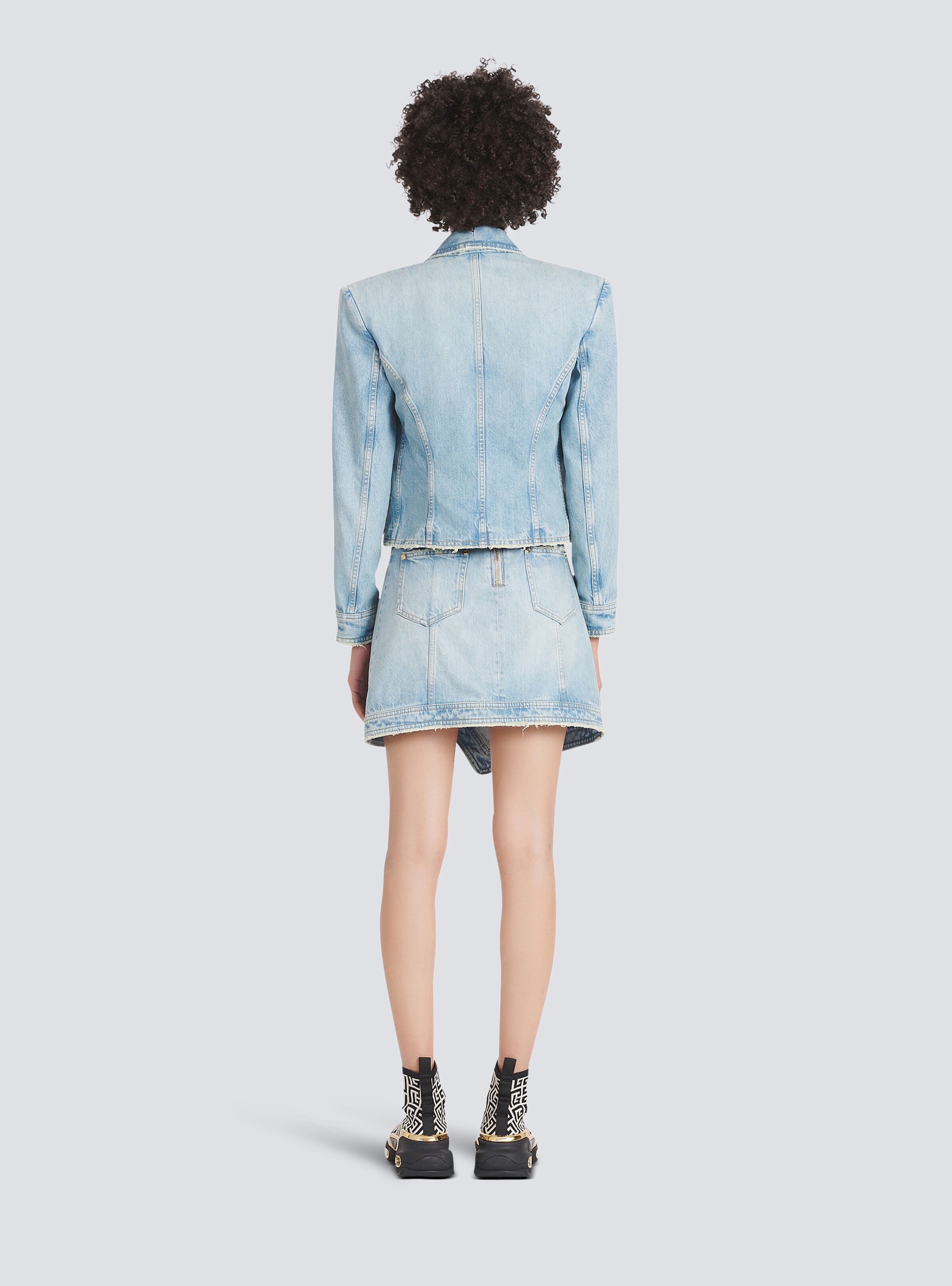 Denim spencer with buttons - 4