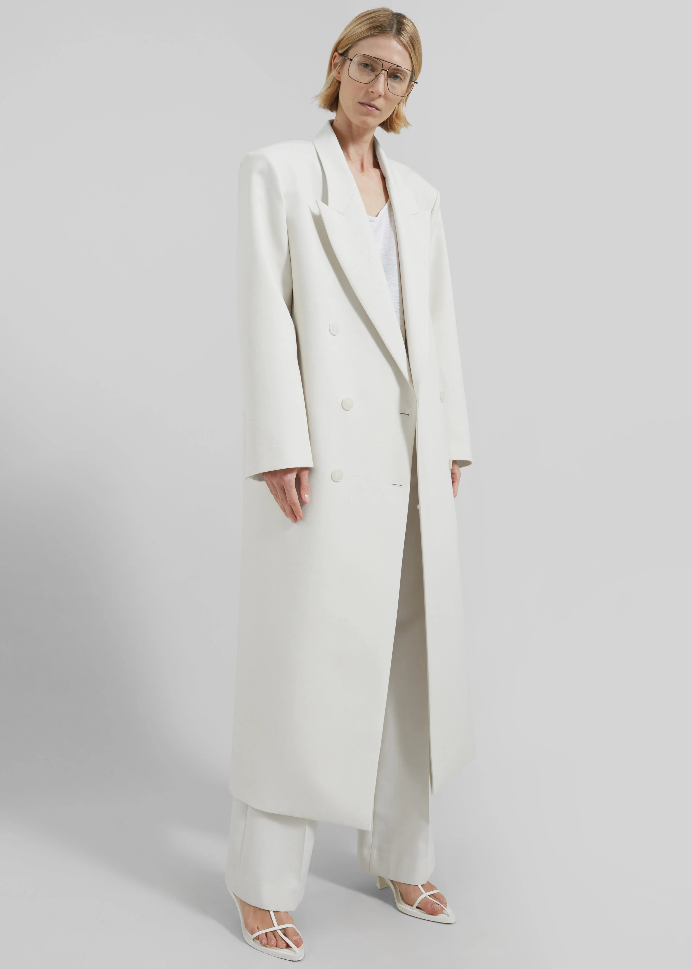 Jane Long Coat - White - 1