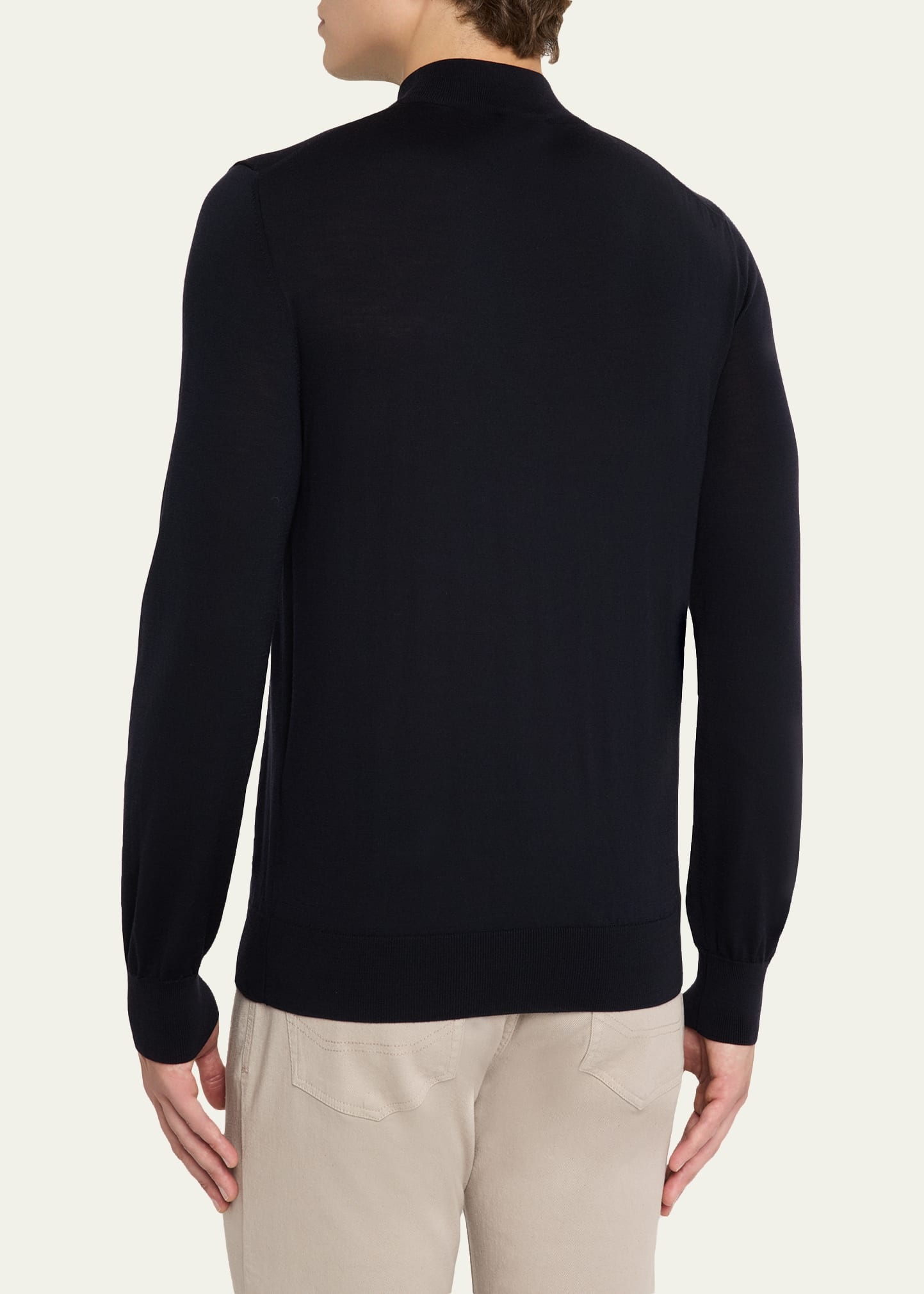 Men's 18gg Wool Mock Neck Sweater - 3