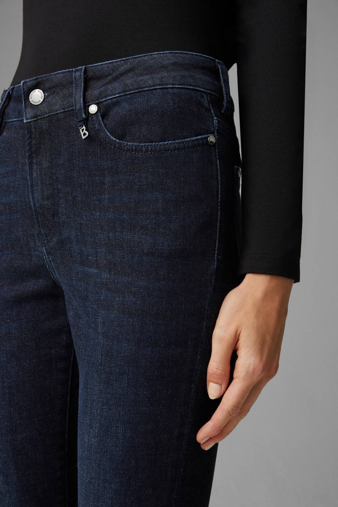 SLIM FIT JULIE JEANS IN DARK DENIM BLUE - 5