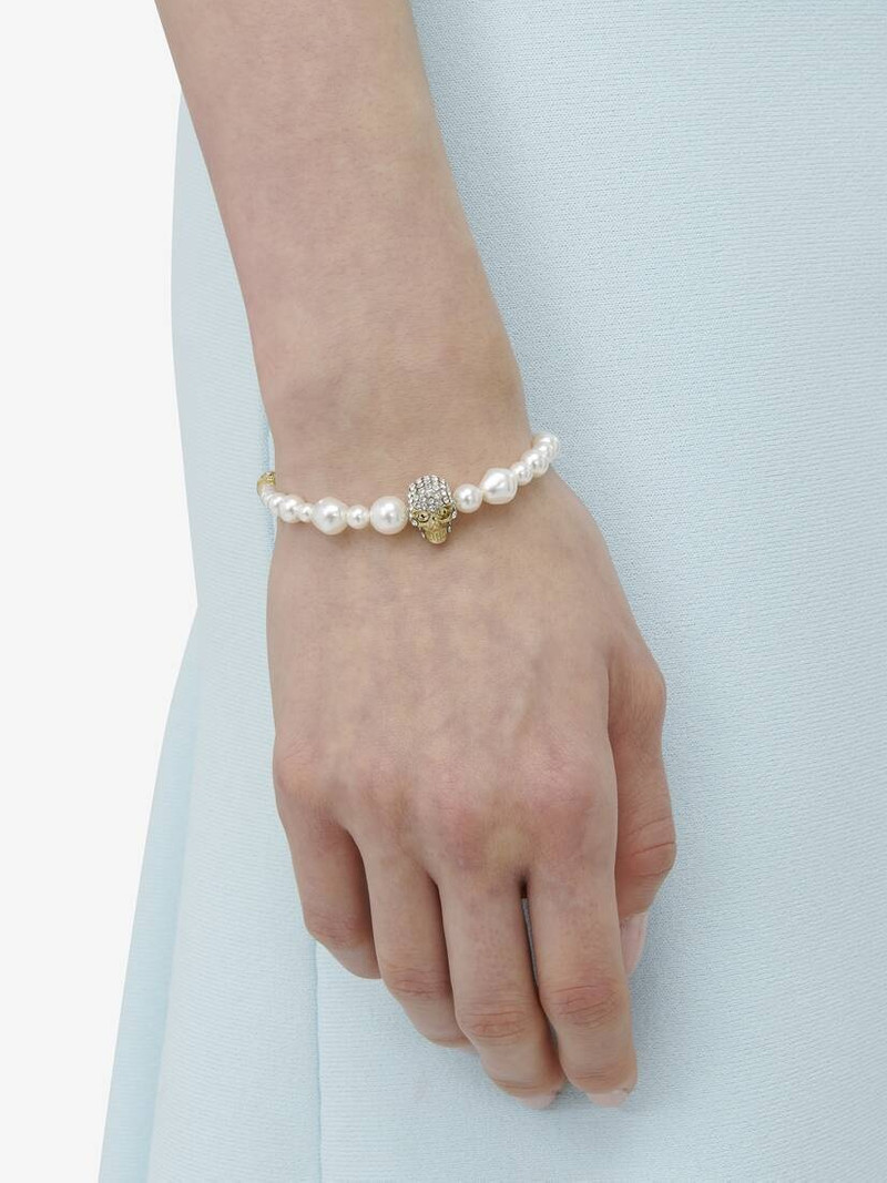 Alexander McQueen Skull And Pearl Friendship Bracelet outlook