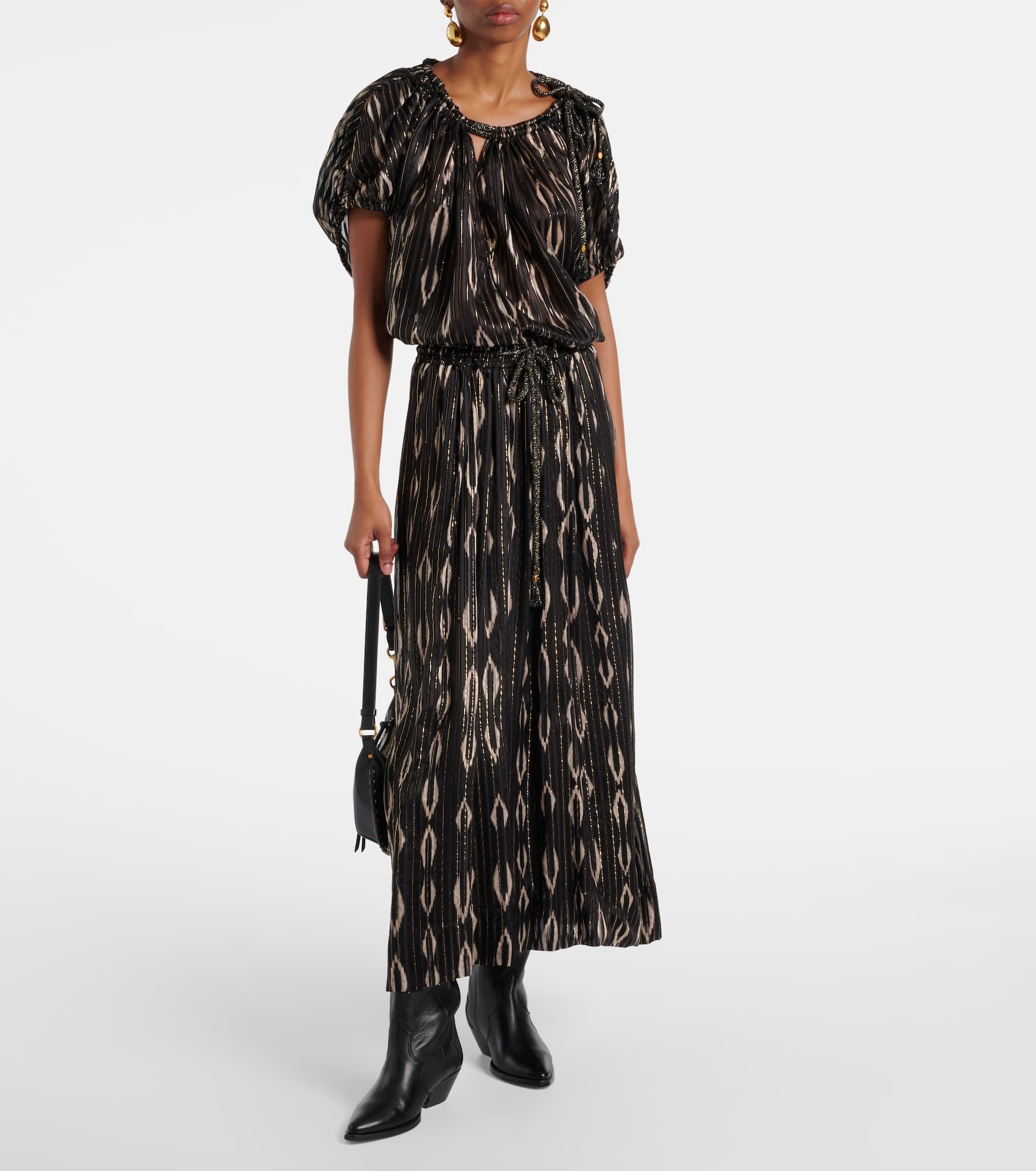 Samila pleated printed midi skirt - 2