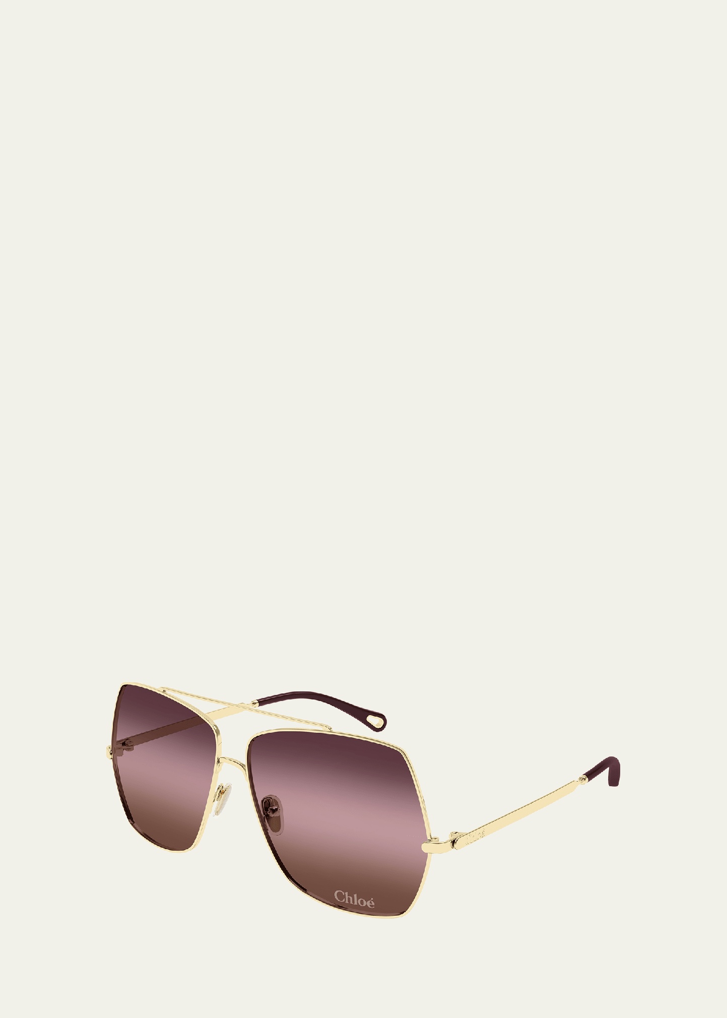 Gradient Aviator Metal Sunglasses - 2