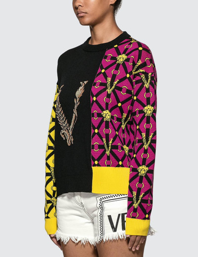 VERSACE Patchwork Motif Knitted Sweater outlook