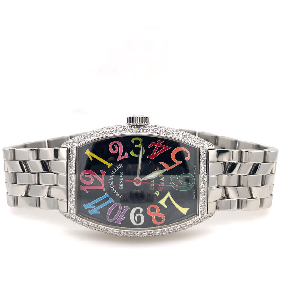 Pre-owned Franck Muller Cintree Curvex Color Dreams Automatic Diamond Black Dial Ladies Watch 5850 S - 5
