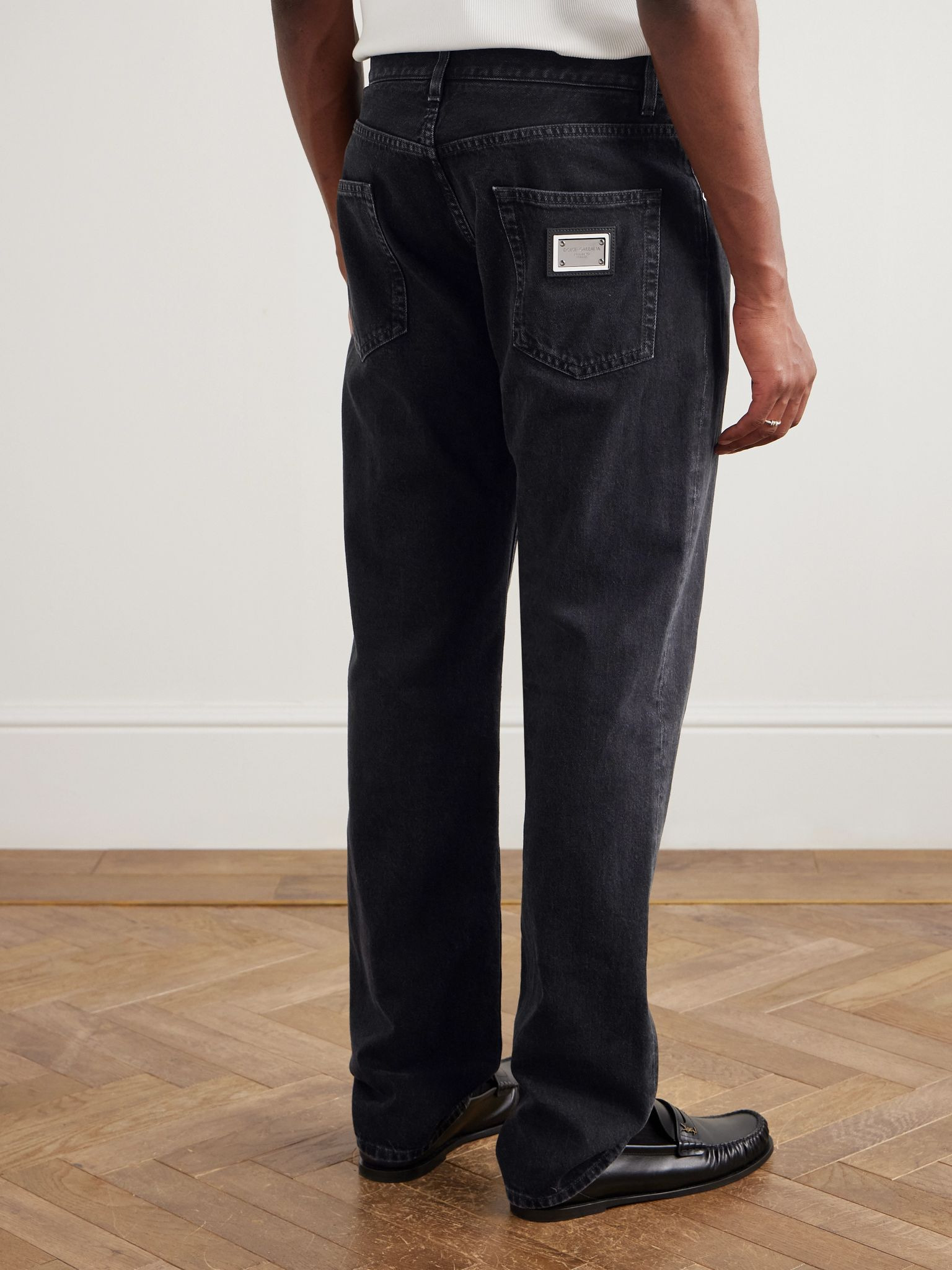 Straight-Leg Jeans Black - 4