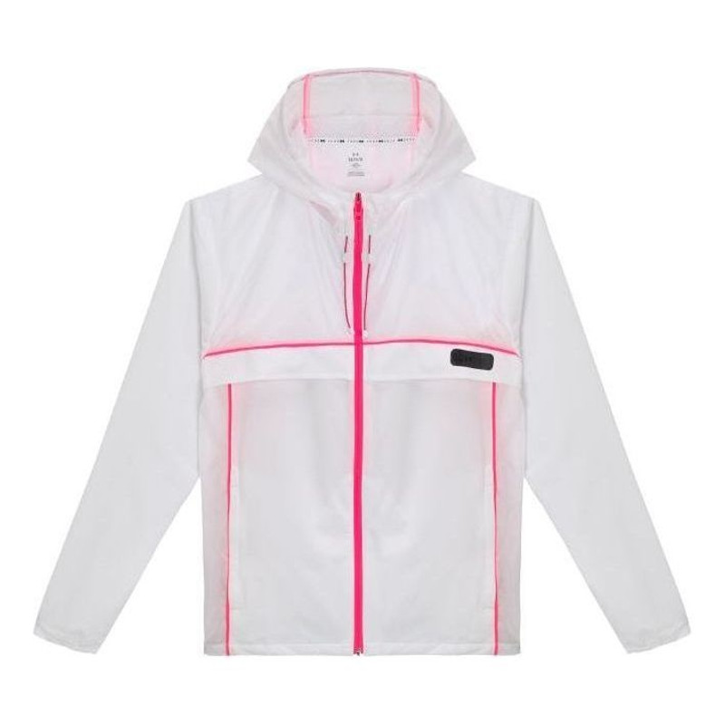 Under Armour Run Anywhere Hooded Jacket 'White Pink' 1374229-100 - 1