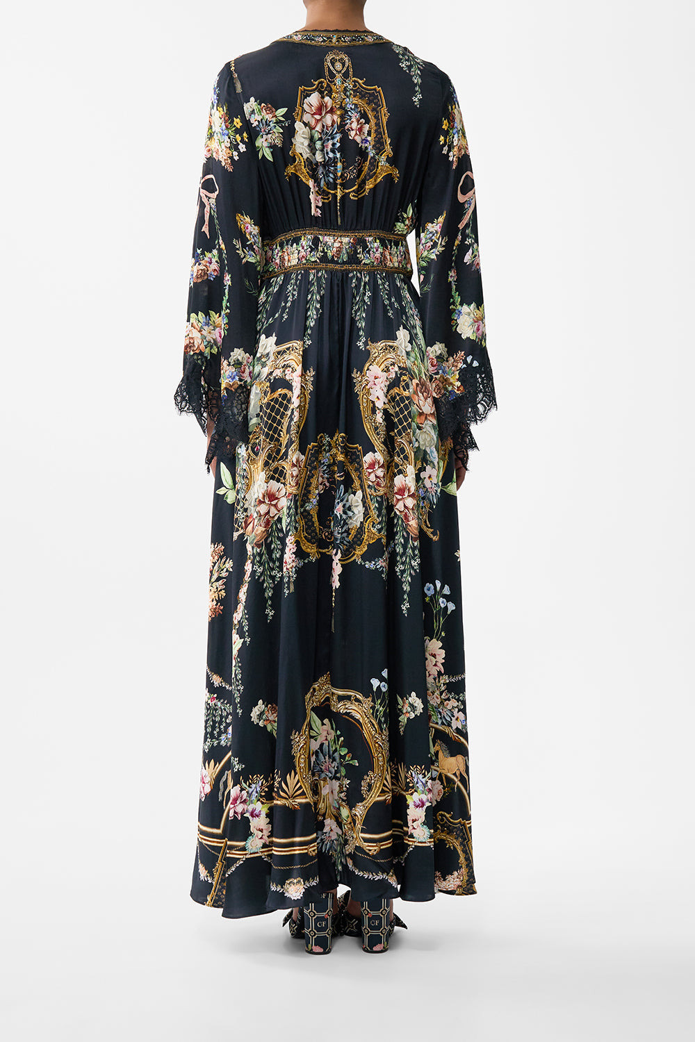 KIMONO SLEEVE DRESS WITH SHIRRING DETAIL - 3