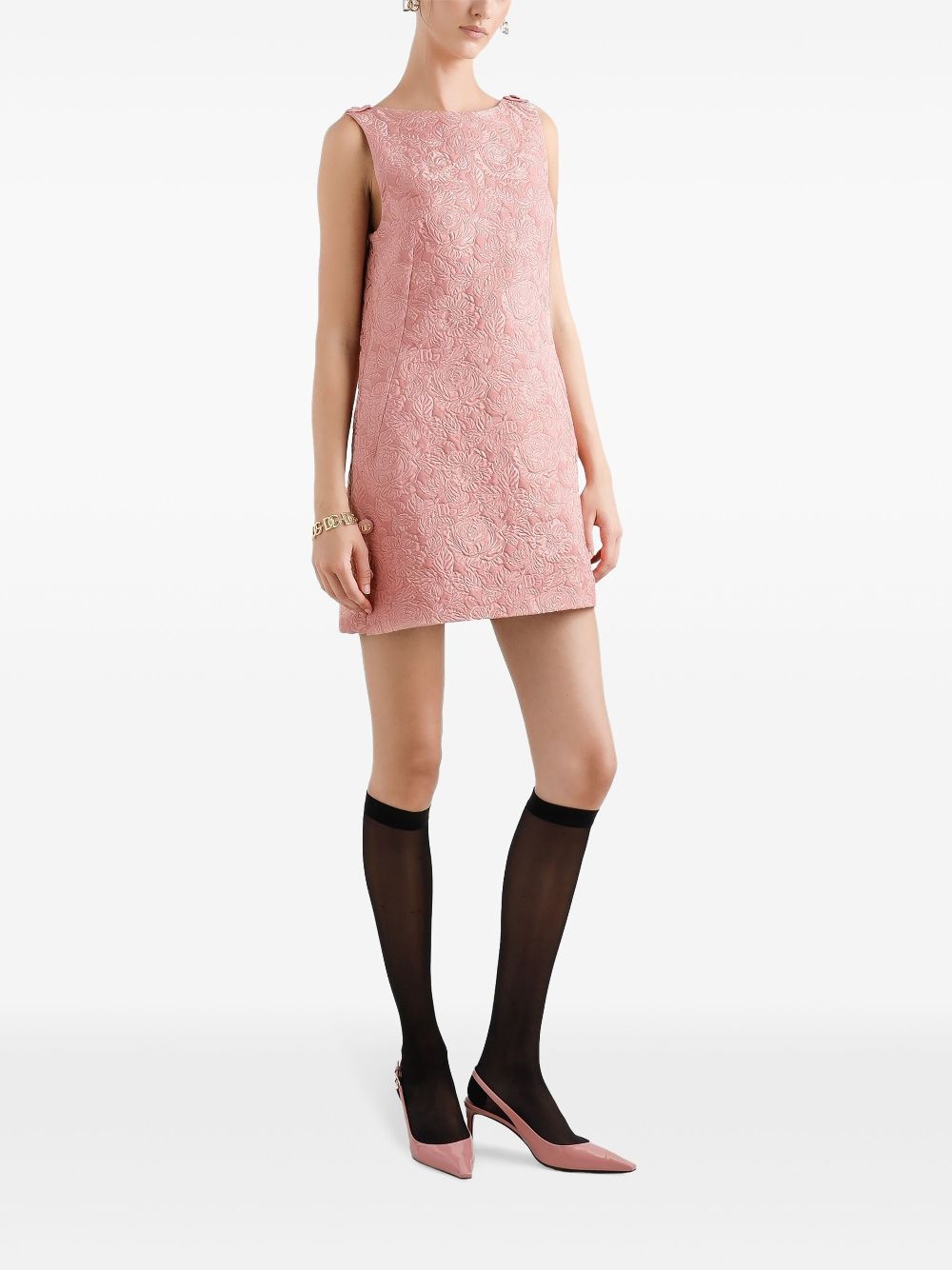 brocade mini dress - 2