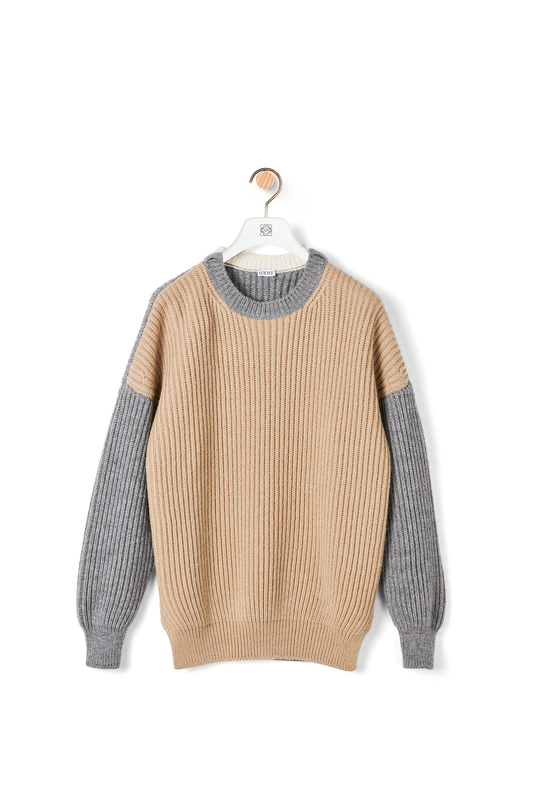 Oversized ribbed sweater in wool and alpaca - 1