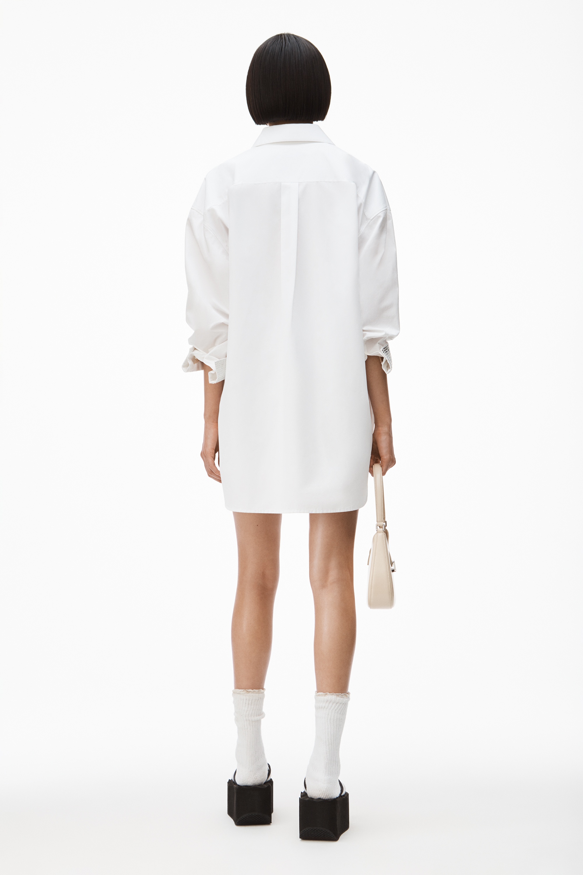 CRYSTAL CUFF OVERSIZED SHIRT IN POPLIN - 4