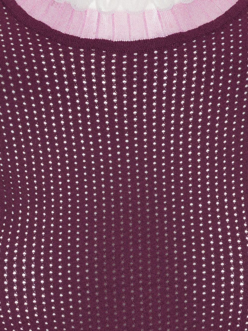 ruffled-trim perforated  jumper - 3