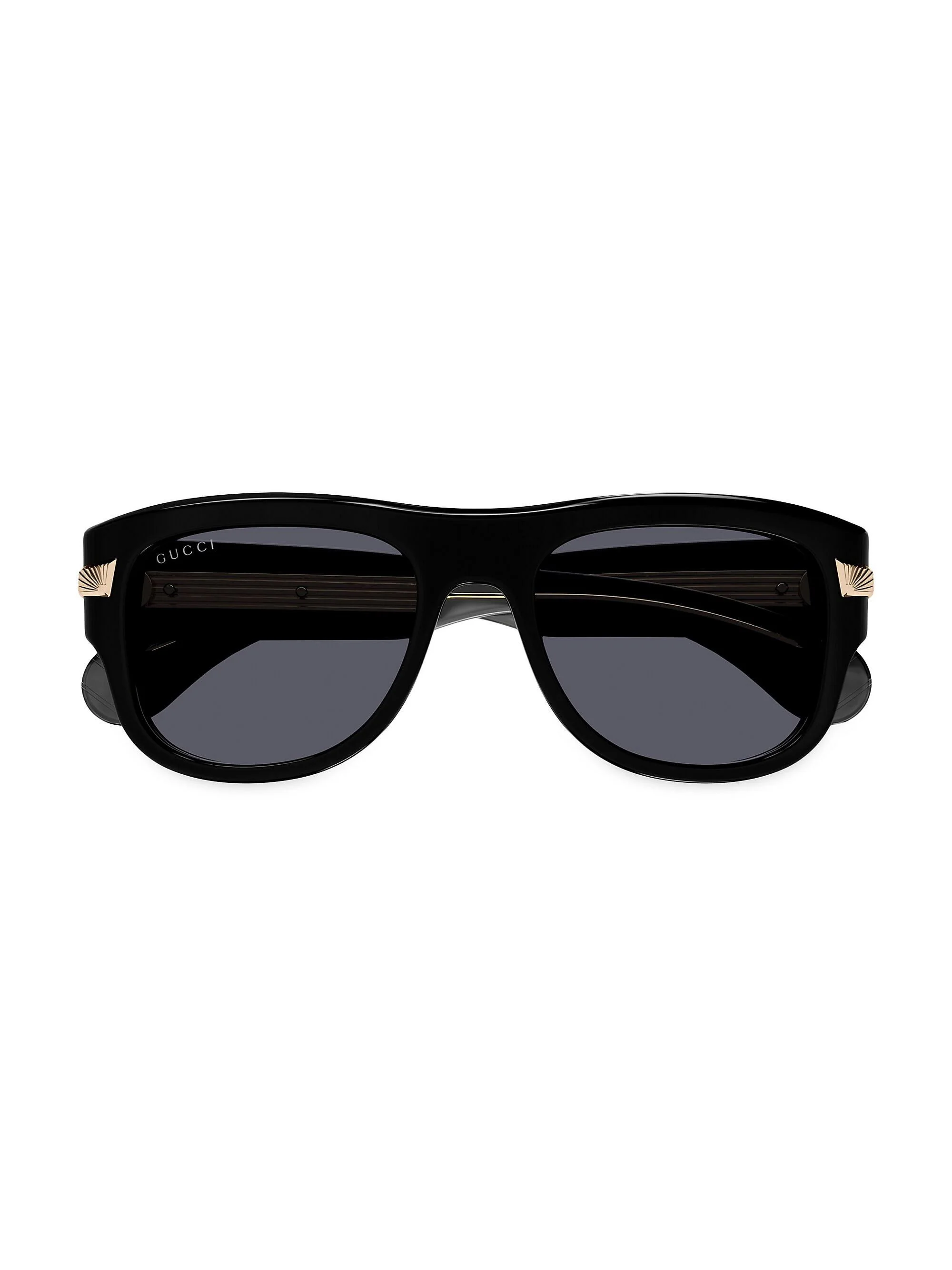 Men's New York 30's 54MM Square Sunglasses - Black Grey - 1