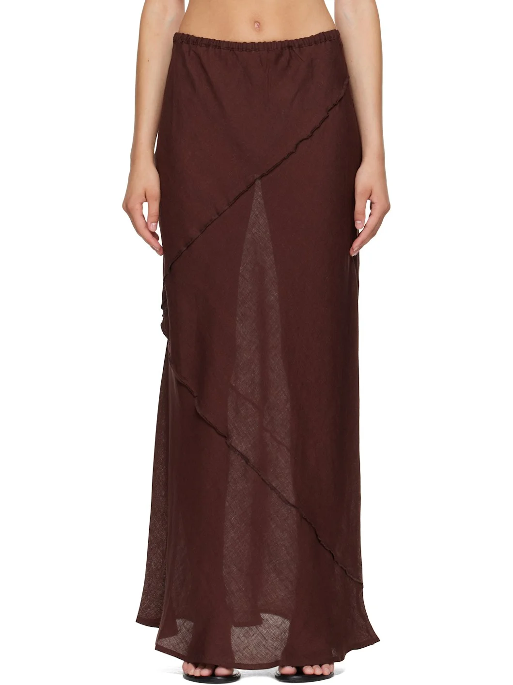 Brown Lava Maxi Skirt - 1