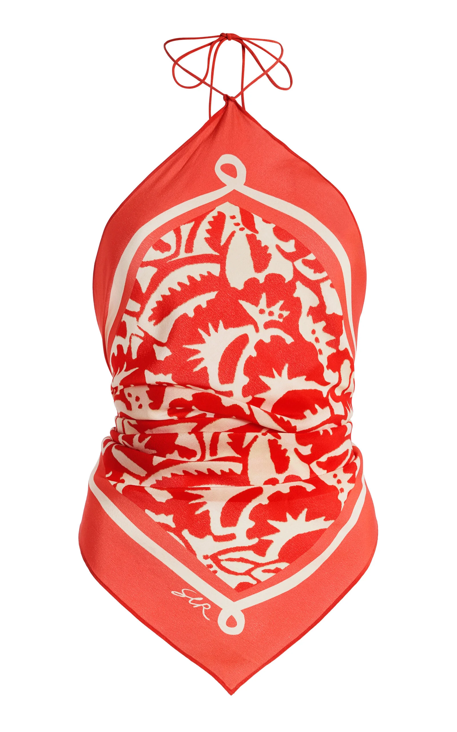 Exclusive Silk Scarf Top red - 1