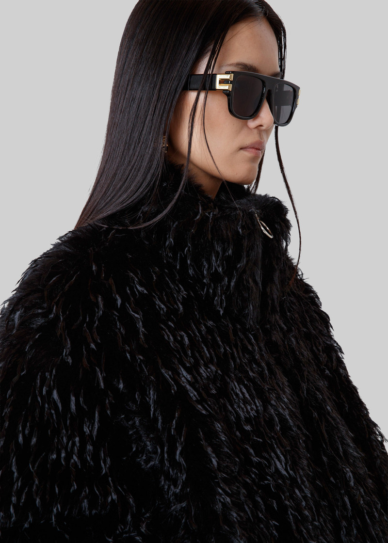 Rivee Faux Fur Pullover - Black 4