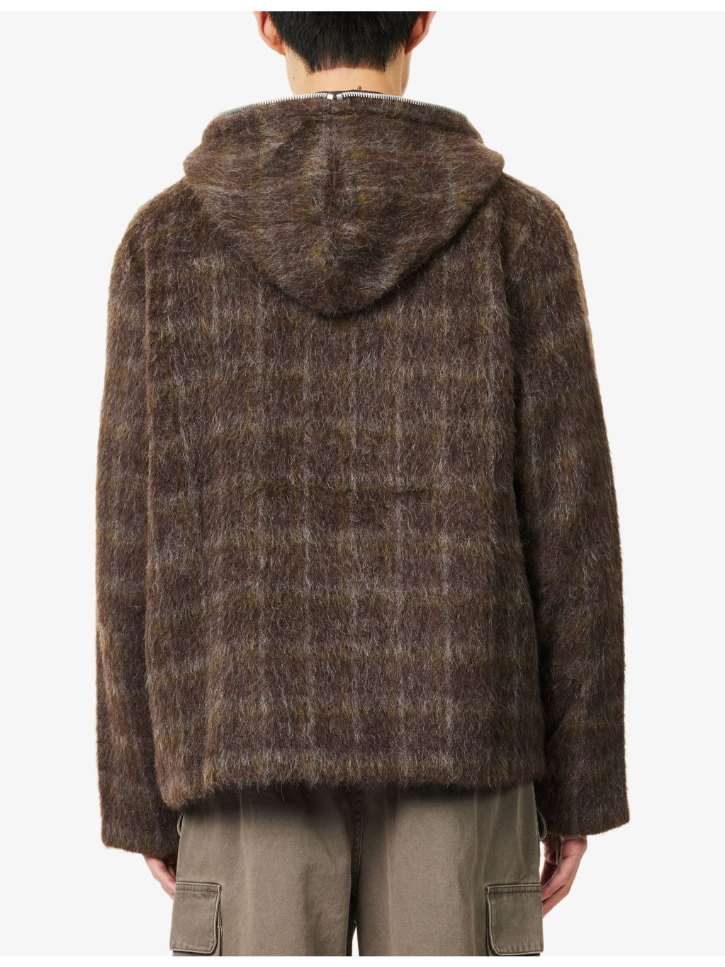 Hooded Check-Print Knitted Hoody - 4