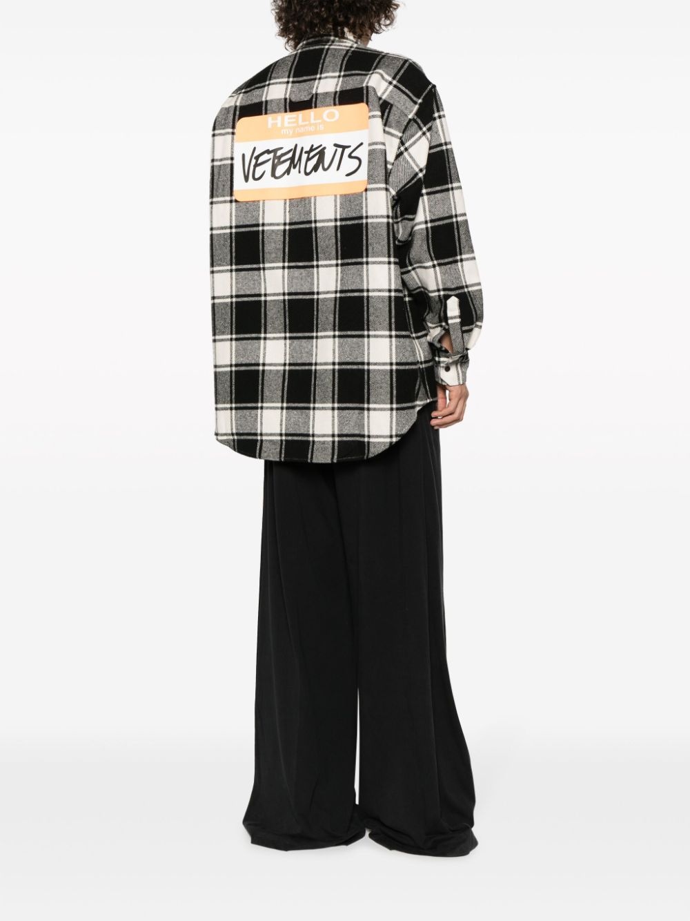 logo-appliqué plaid shirt - 2