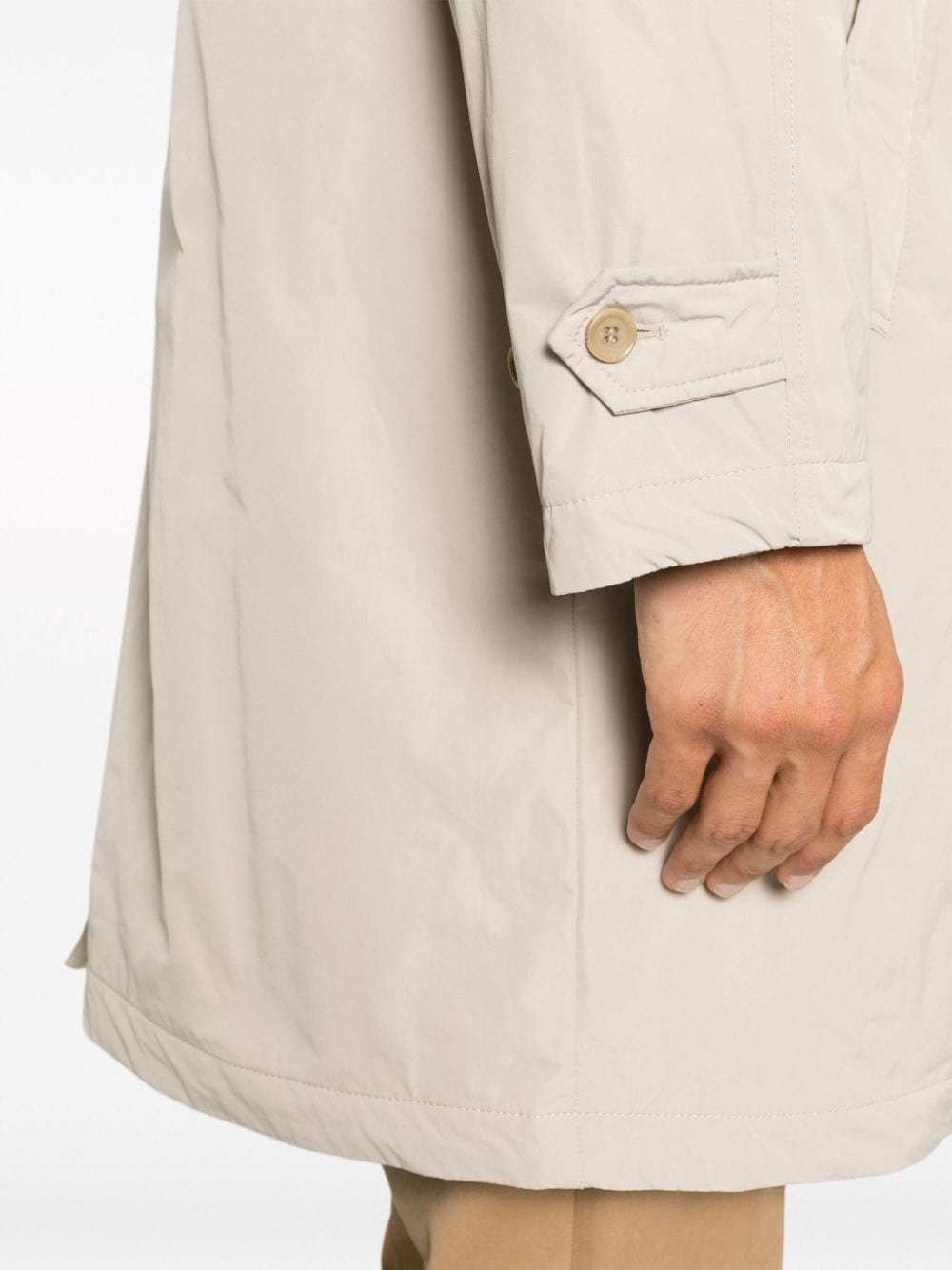 single-breasted padded raincoat - 5