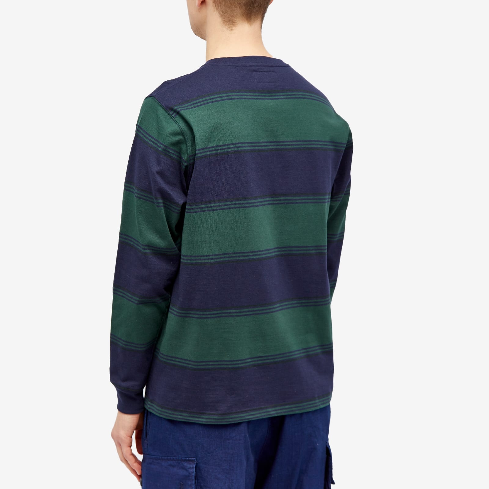 Beams Plus Long Sleeve Stripe Pocket T-Shirt - 3